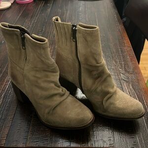 Jeffrey Campbell Taupe Suede Heeled Ankle Boots